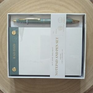 Rad Dad Notepad and Pen Set - Green and Gold, New In Box